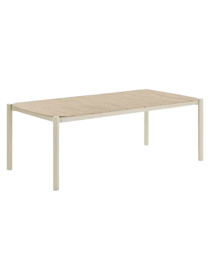 Abela Esstisch Aluminium/Holzoptik, sand/natur