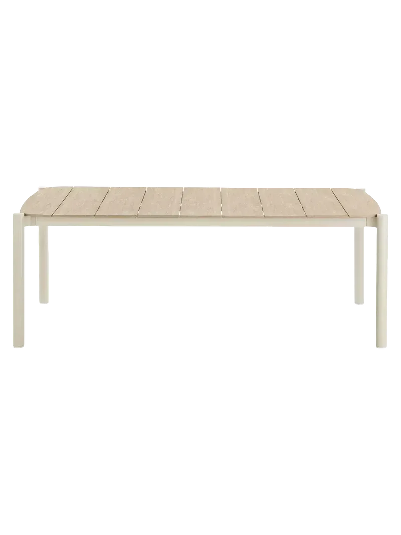 Abela Esstisch Aluminium/Holzoptik, sand/natur
