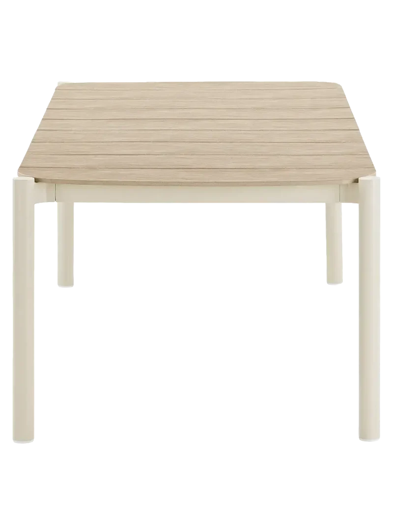 Abela Esstisch Aluminium/Holzoptik, sand/natur