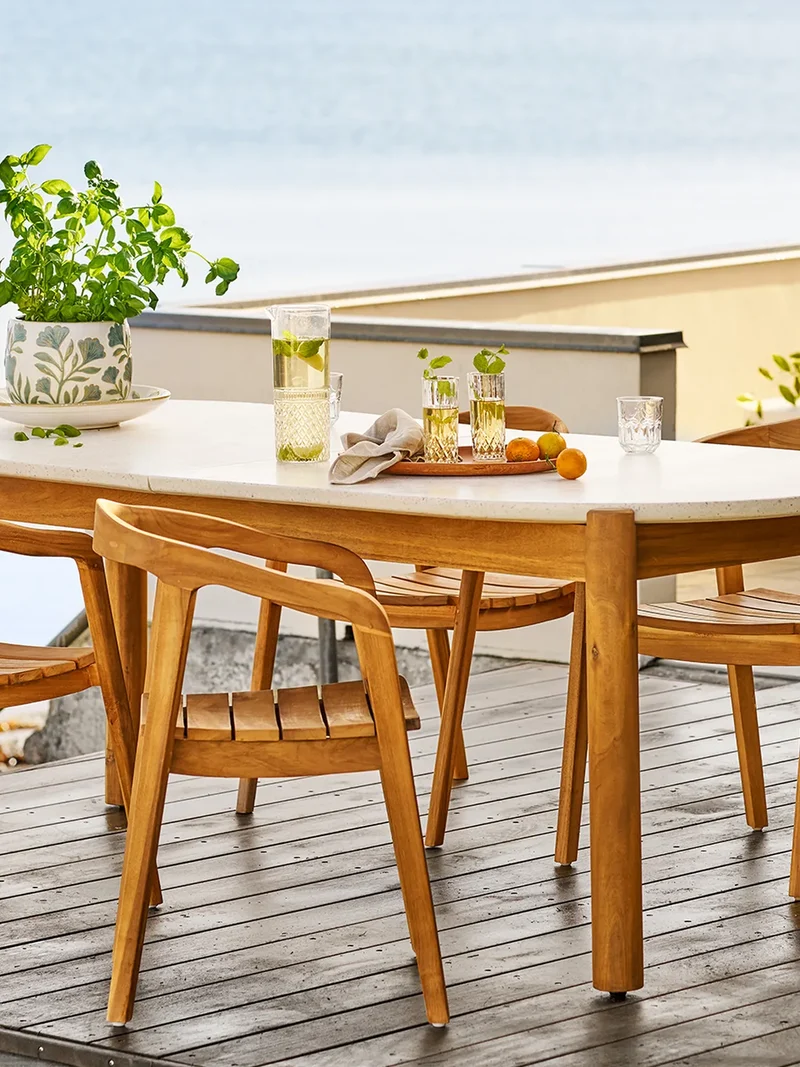 Terracina Esstisch Akazienholz/Terrazzo, natur