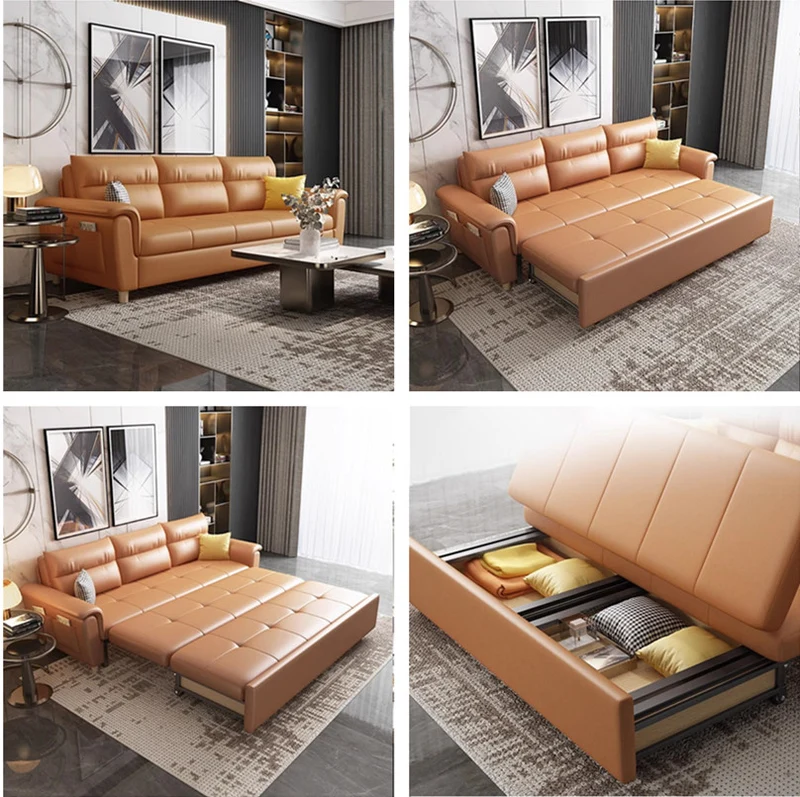 Umwandelbares Schlafsofa mit Stauraum und Taschen