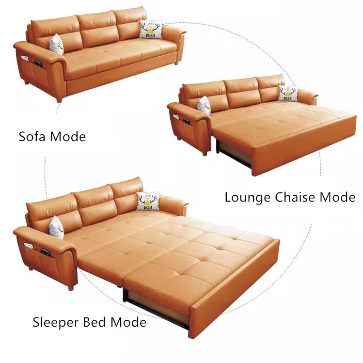 Umwandelbares Schlafsofa mit Stauraum und Taschen