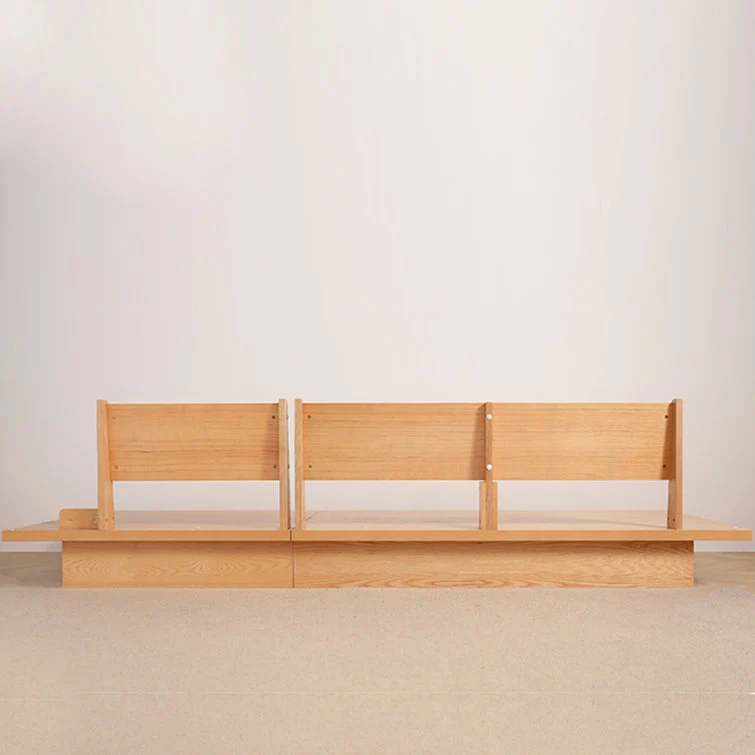 Japandi-Sofa aus Massivholz mit Stauraum darunter