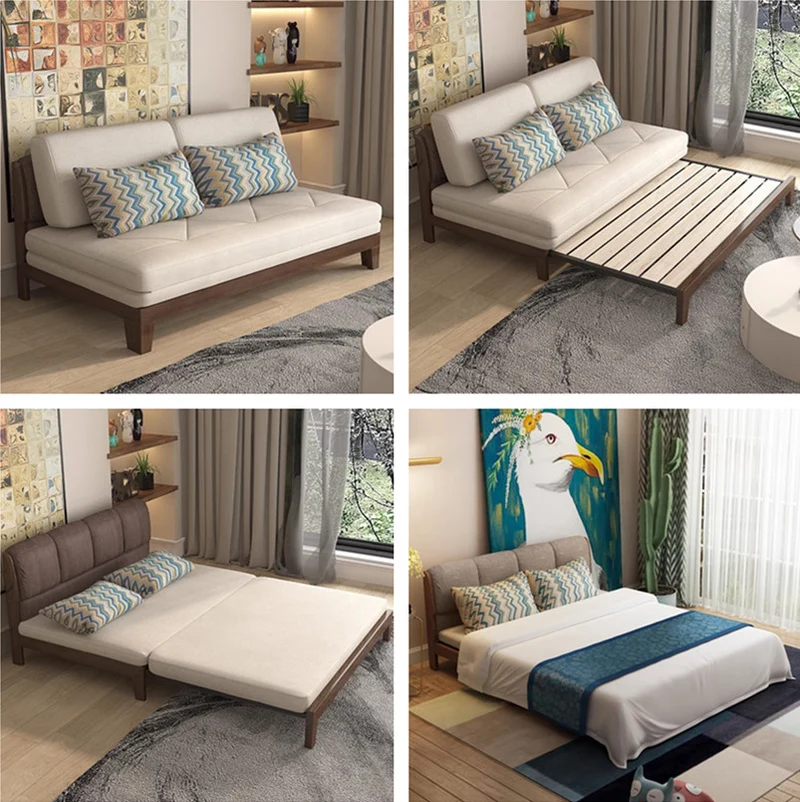Ausziehbares Schlafsofa aus Massivholz