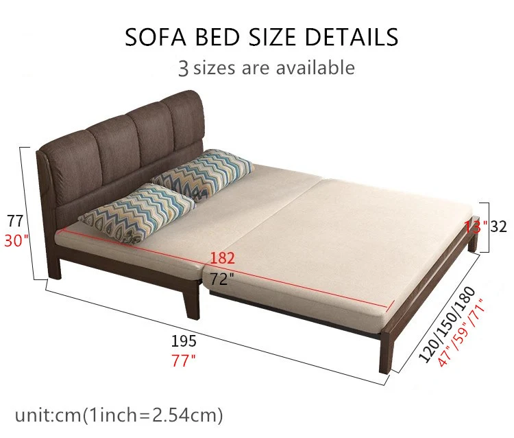 Ausziehbares Schlafsofa aus Massivholz