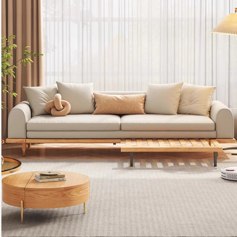 Japandi Minimalismus Schlafsofa aus Massivholz