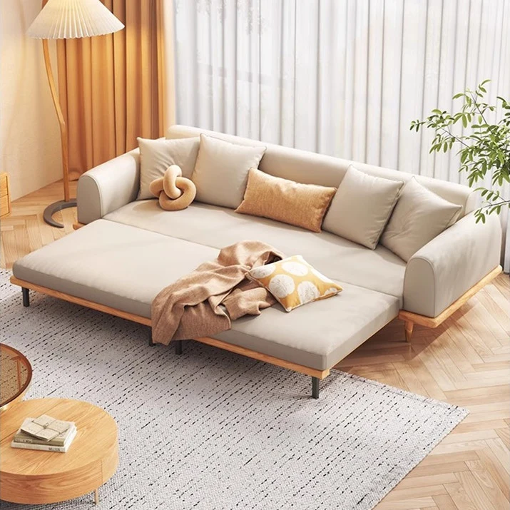Japandi Minimalismus Schlafsofa aus Massivholz
