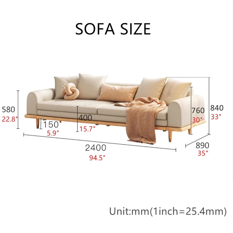 Japandi Minimalismus Schlafsofa aus Massivholz