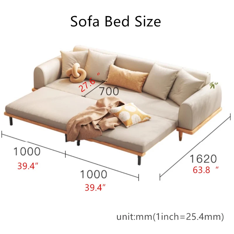 Japandi Minimalismus Schlafsofa aus Massivholz