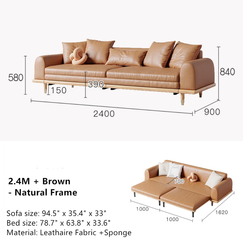 Japandi Minimalismus Schlafsofa aus Massivholz