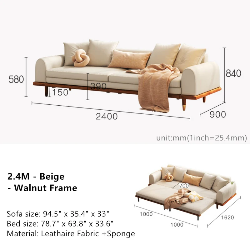 Japandi Minimalismus Schlafsofa aus Massivholz
