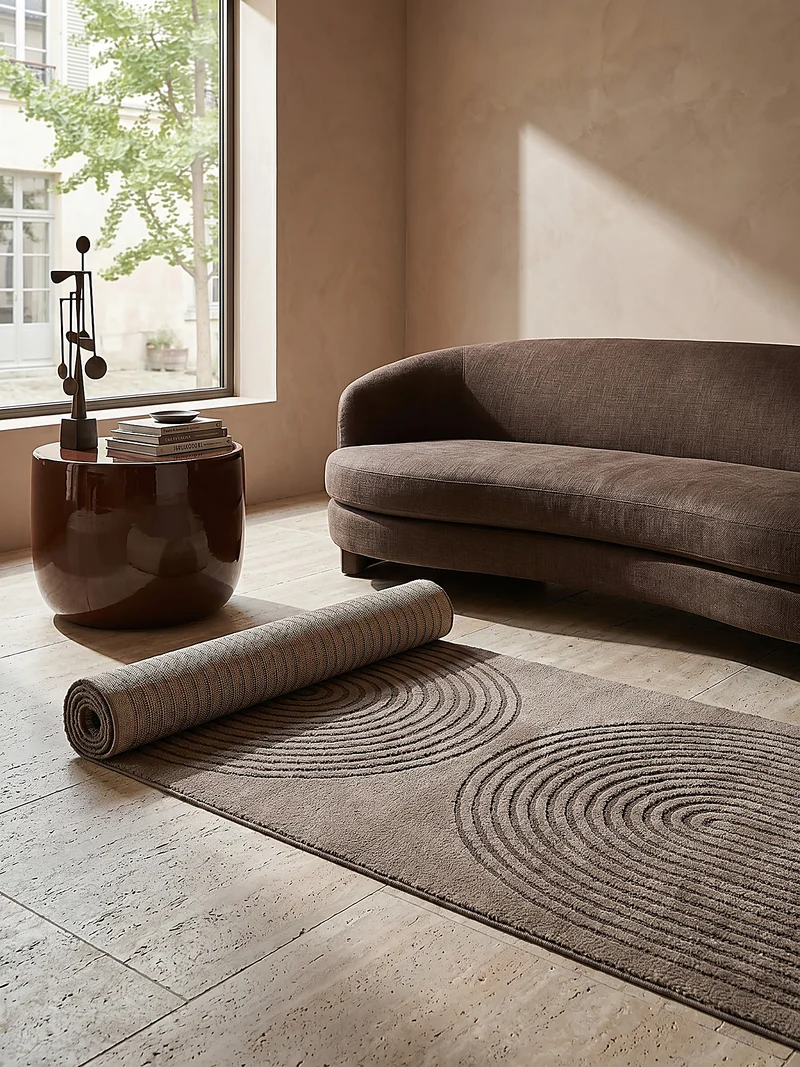 Kurzflor-Teppich 3D-Relief - Polypropylen-Polyester-Mix, 13 mm Gesamthöhe