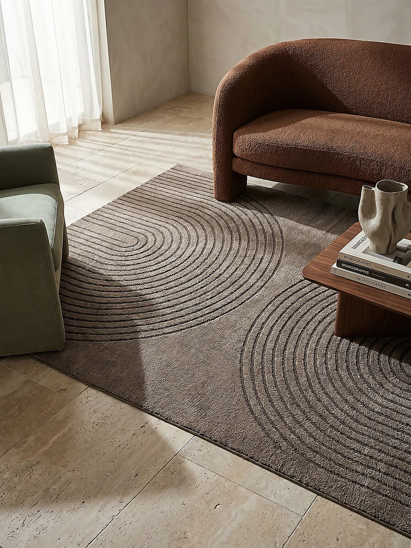 Kurzflor-Teppich 3D-Relief - Polypropylen-Polyester-Mix, 13 mm Gesamthöhe