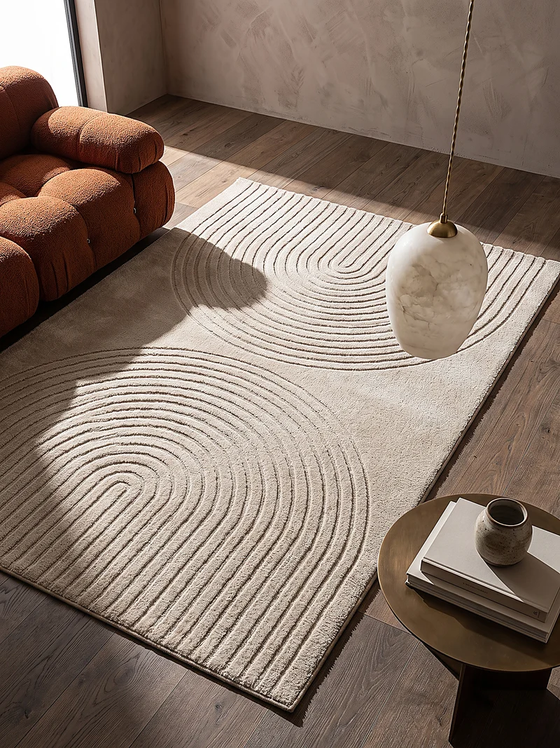 Kurzflor-Teppich 3D-Relief - Polypropylen-Polyester-Mix, 13 mm Gesamthöhe