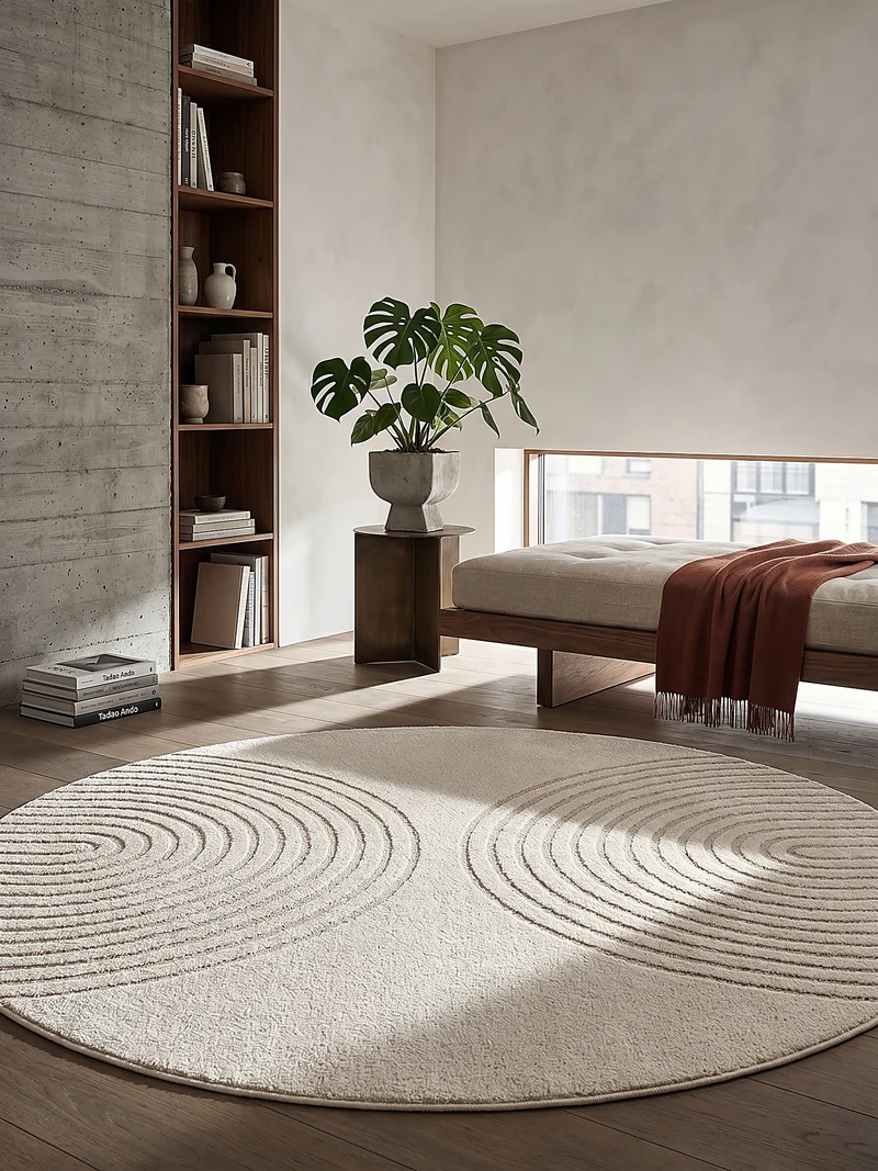 Kurzflor-Teppich 3D-Relief - Polypropylen-Polyester-Mix, 13 mm Gesamthöhe