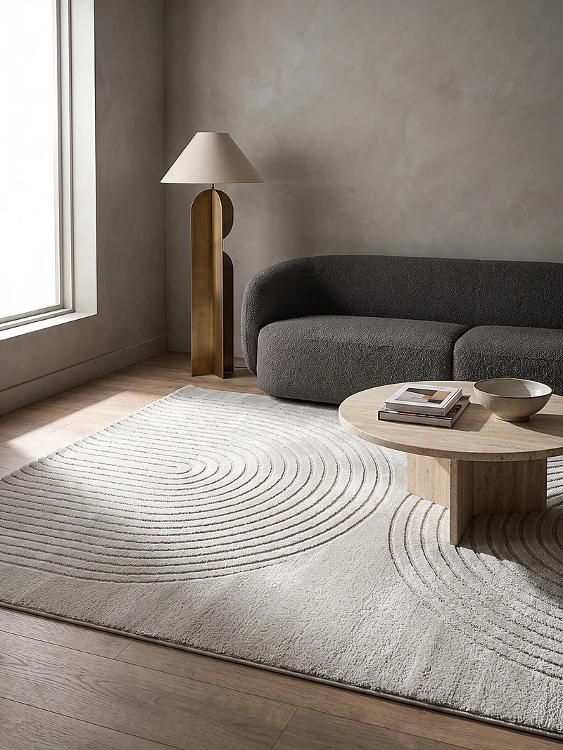 Kurzflor-Teppich 3D-Relief - Polypropylen-Polyester-Mix, 13 mm Gesamthöhe