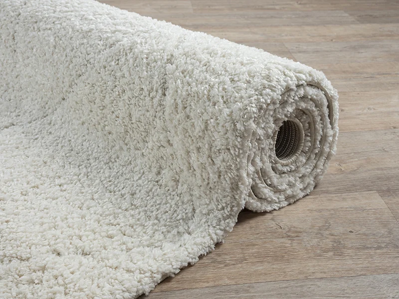 Hochflor-Teppich Berber-Rauten Schwarz-Weiß - Polypropylen, 31 mm Gesamthöhe