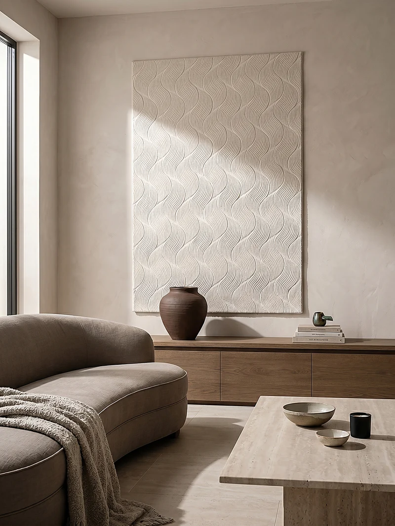 Kurzflor-Teppich 3D-Relief mit geschwungenen - Polypropylen, 9 mm Gesamthöhe