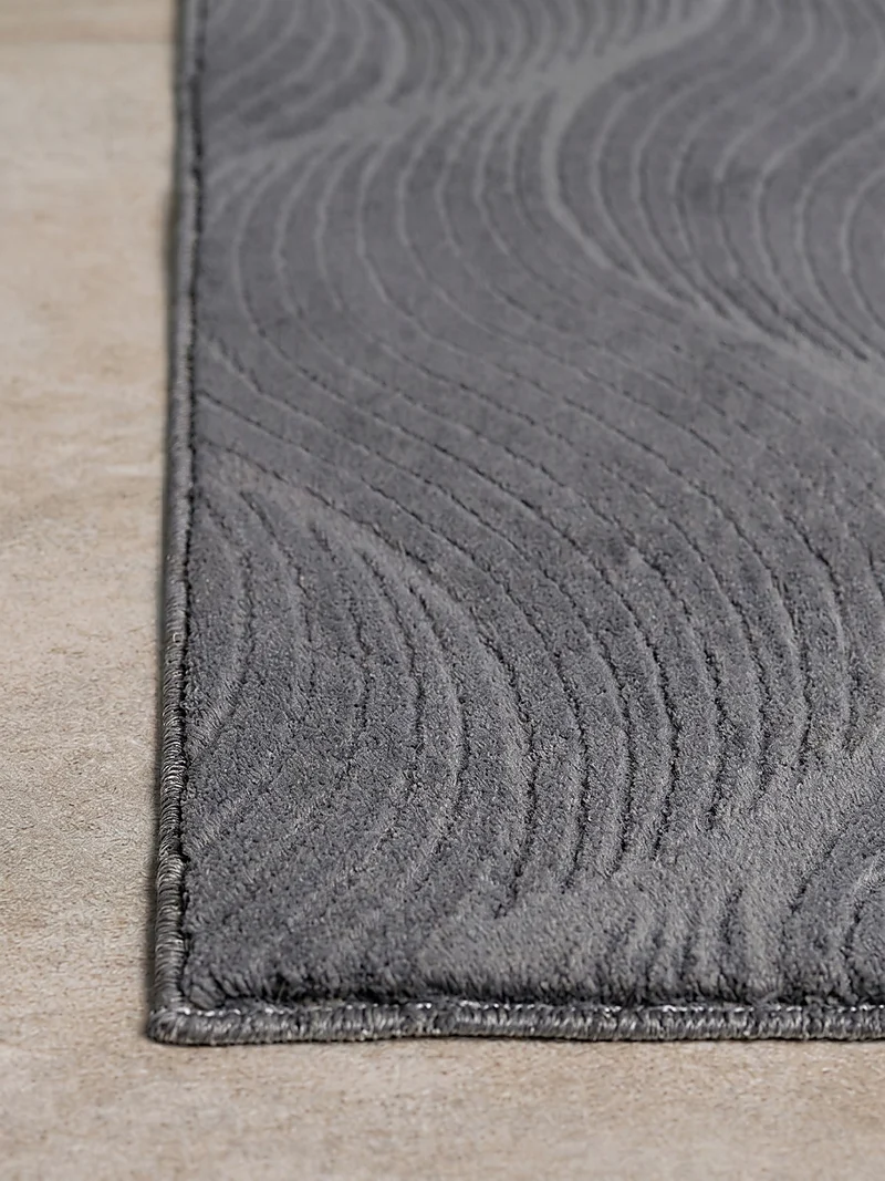Kurzflor-Teppich 3D-Relief mit geschwungenen - Polypropylen, 9 mm Gesamthöhe