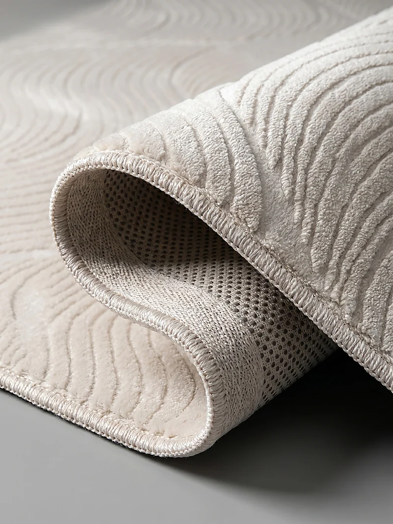 Kurzflor-Teppich 3D-Relief mit geschwungenen - Polypropylen, 9 mm Gesamthöhe