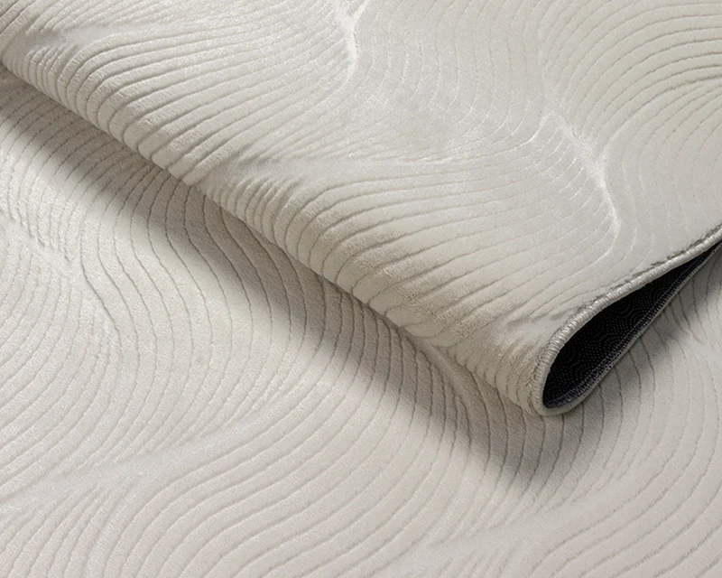 Kurzflor-Teppich 3D-Relief mit geschwungenen - Polypropylen, 9 mm Gesamthöhe
