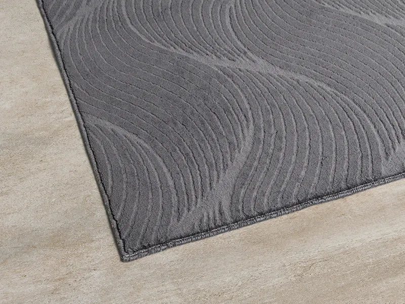 Kurzflor-Teppich 3D-Relief mit geschwungenen - Polypropylen, 9 mm Gesamthöhe
