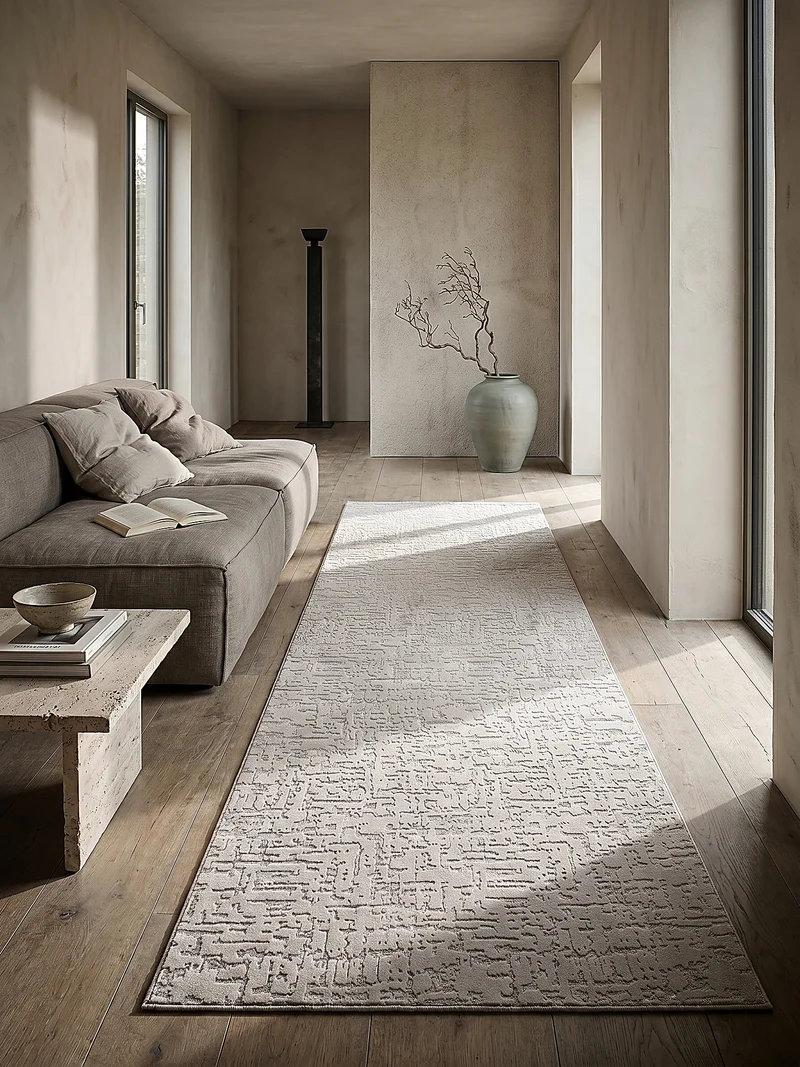 Kurzflor-Teppich Subtile distressed Textur - Polypropylen, 9 mm Gesamthöhe