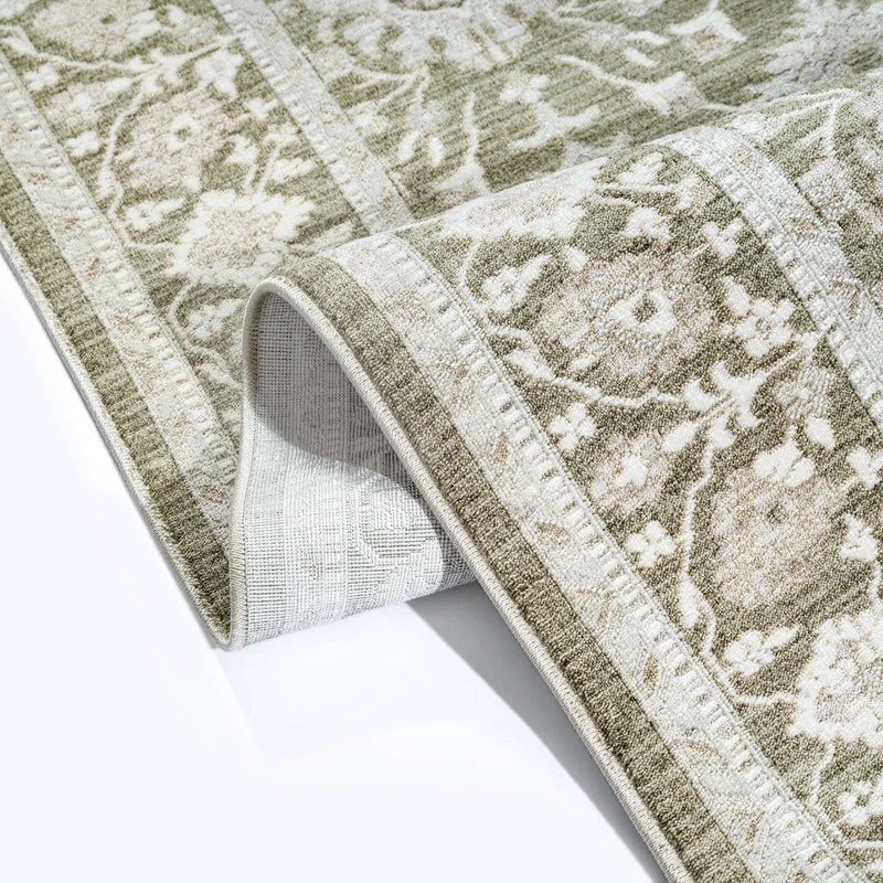 Kurzflor-Teppich Persisch-floraler Allover - Polypropylen-Polyester-Mix, 8 mm Gesamthöhe