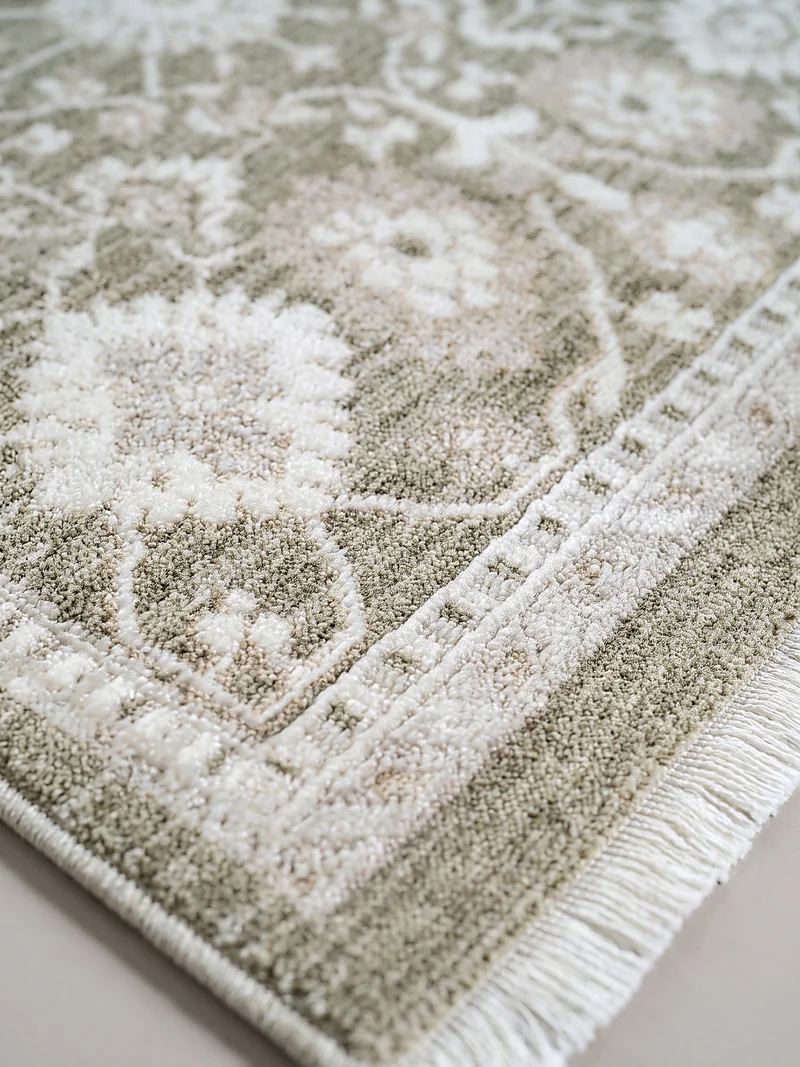 Kurzflor-Teppich Persisch-floraler Allover - Polypropylen-Polyester-Mix, 8 mm Gesamthöhe