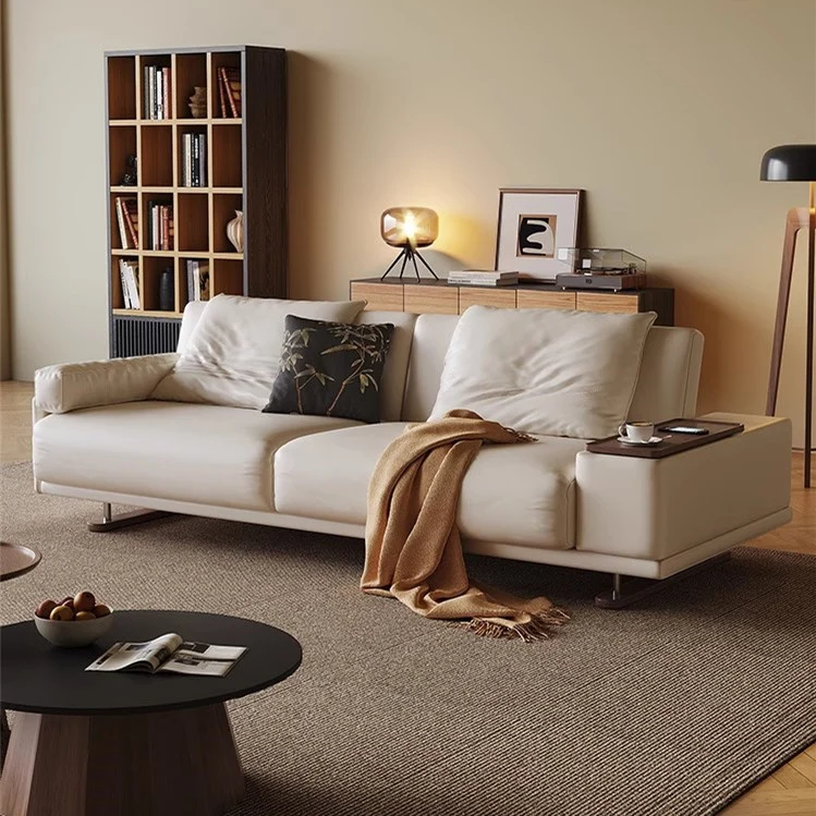 Leathaire Stoff verstellbare Rückenstütze Schlafsofa mit drehbarer Armlehne Desktop