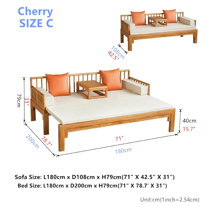 Multifunktionales Schlafsofa Arhat aus Massivholz