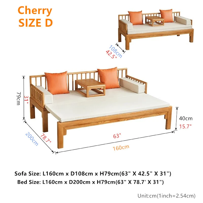 Multifunktionales Schlafsofa Arhat aus Massivholz
