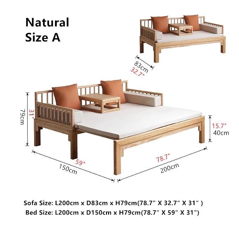 Multifunktionales Schlafsofa Arhat aus Massivholz