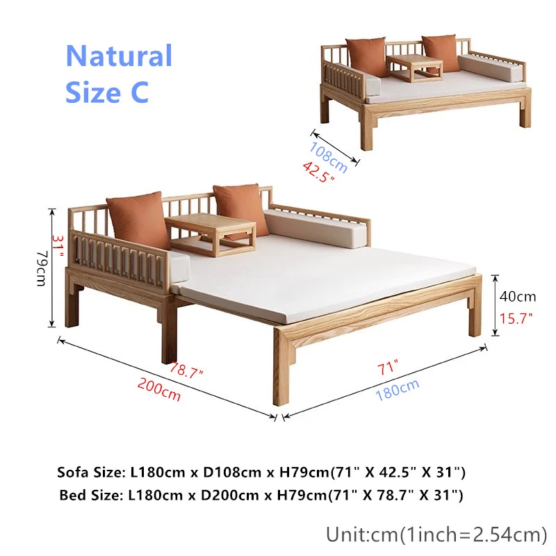 Multifunktionales Schlafsofa Arhat aus Massivholz