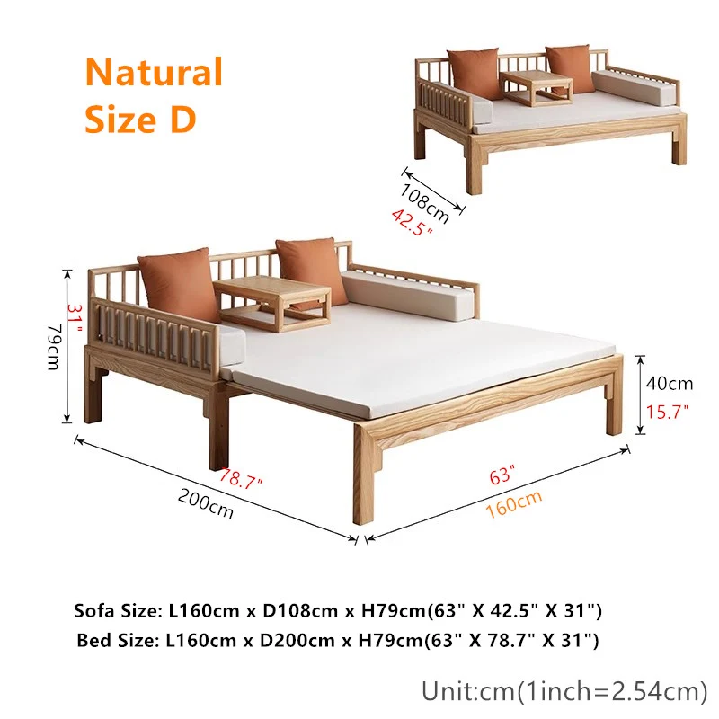 Multifunktionales Schlafsofa Arhat aus Massivholz