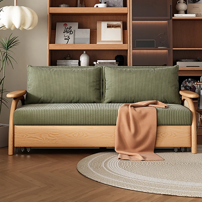 Multifunktionales Schlafsofa aus Cordstoff mit Stauraum darunter
