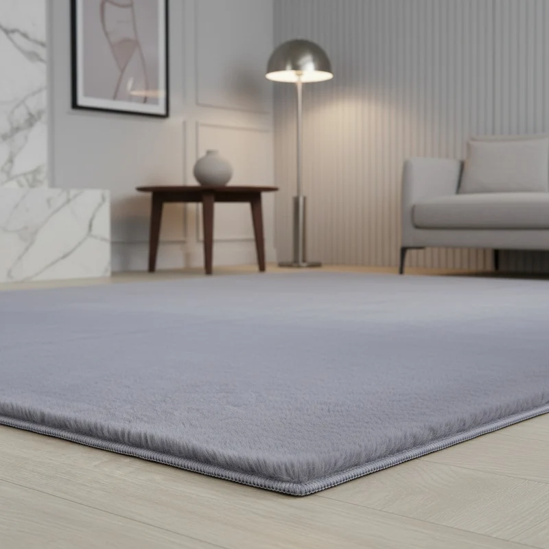 Kurzflor-Teppich – Moderne Grautöne | Maschinenwaschbar bei 30°C
