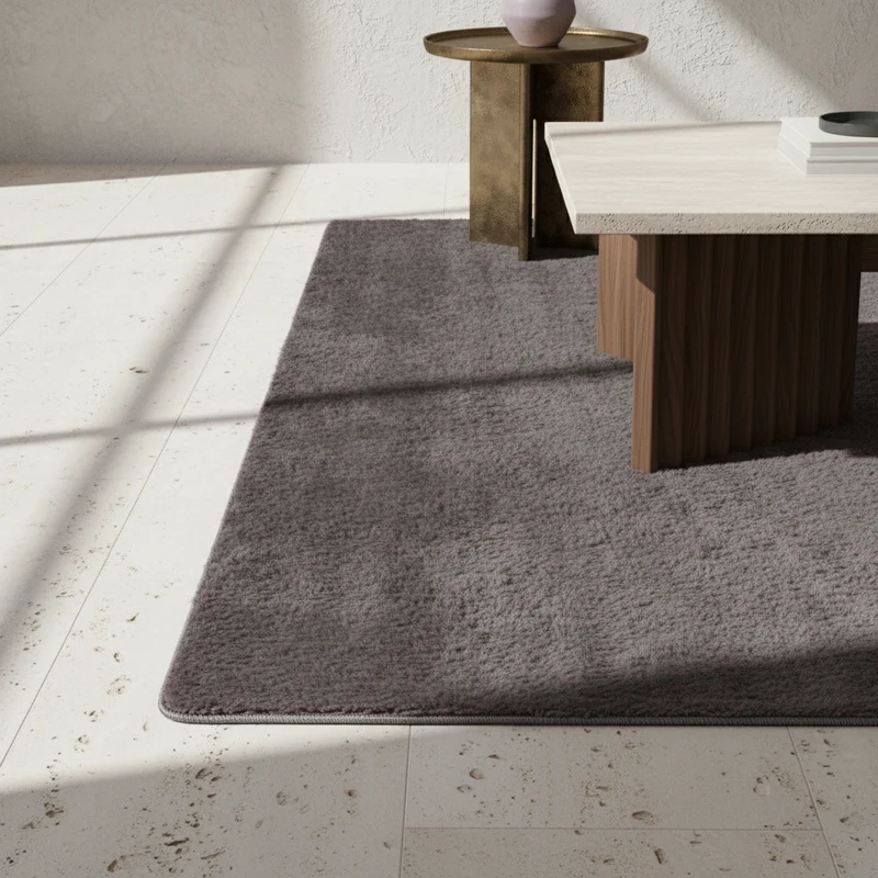 Kurzflor-Teppich – Moderne Grautöne | Maschinenwaschbar bei 30°C
