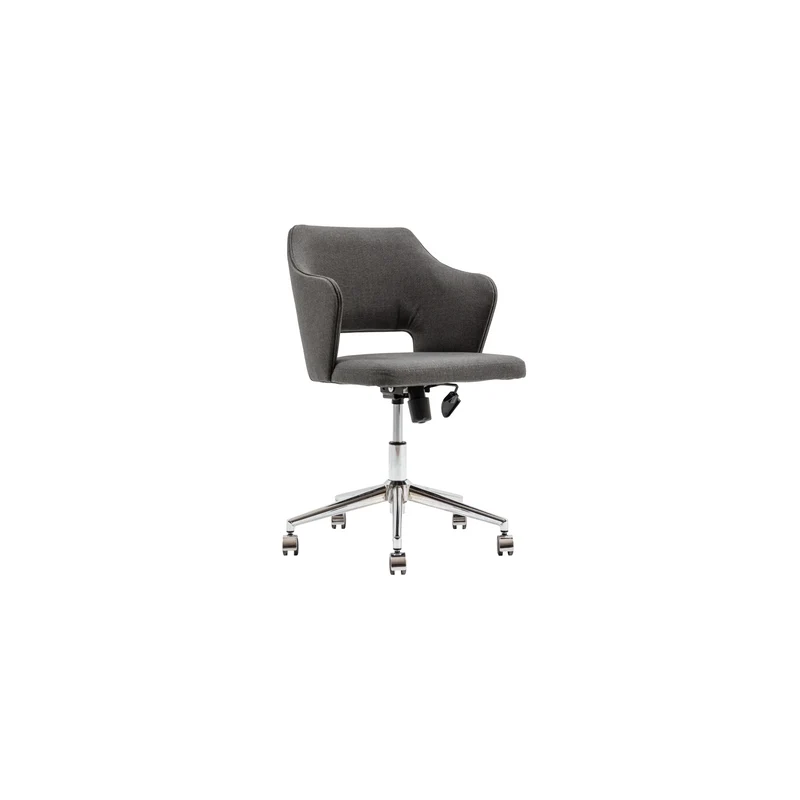 Genova Fabric Office Chair – Grey, Chrome Caster Base