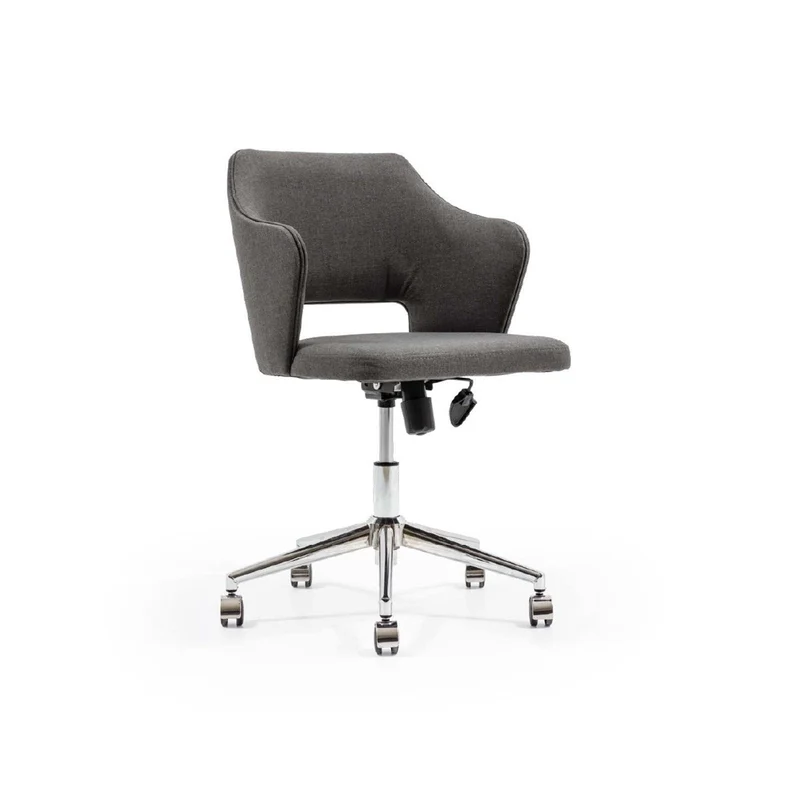Genova Fabric Office Chair – Grey, Chrome Caster Base