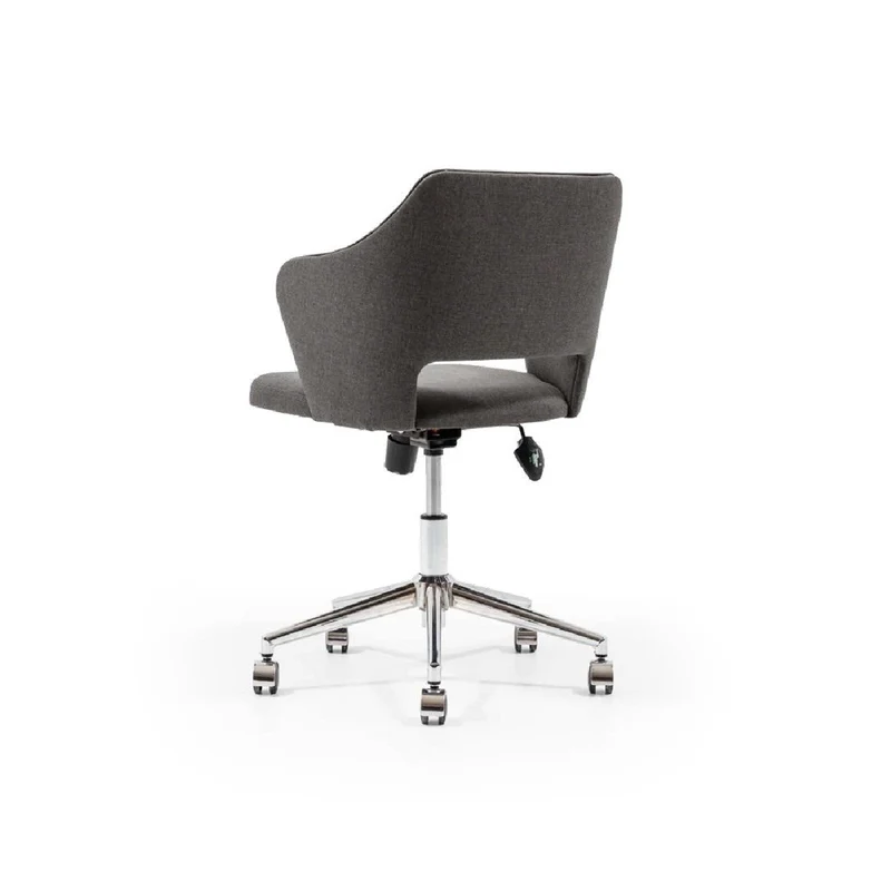 Genova Fabric Office Chair – Grey, Chrome Caster Base
