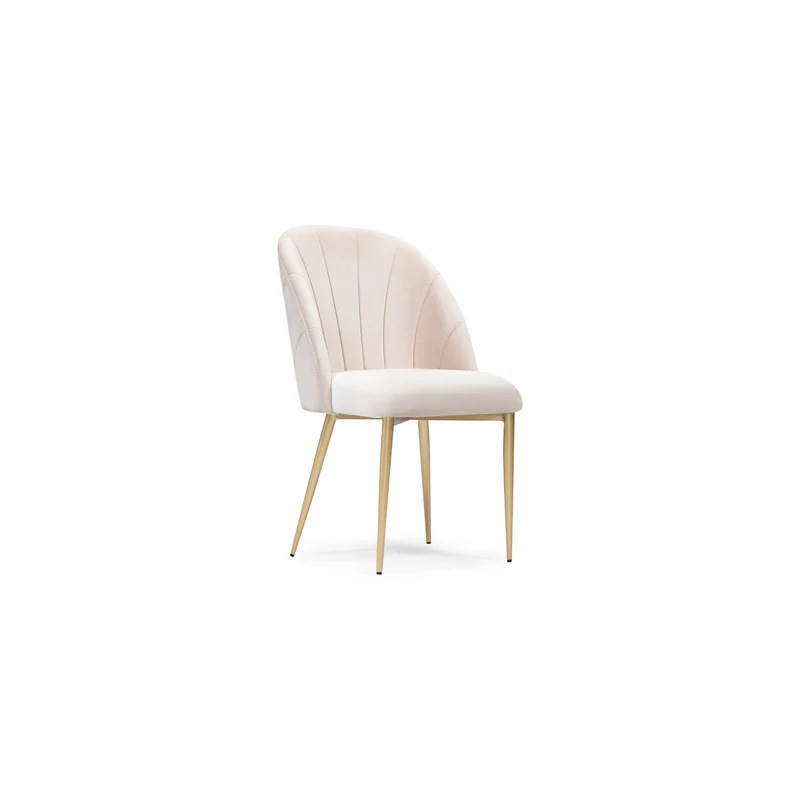 Lillium Dining Chair – Grey Upholstery with Gold Half-Circle Base