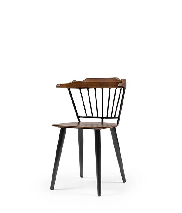Pub Wooden Dining Chair – Black Spindle Back