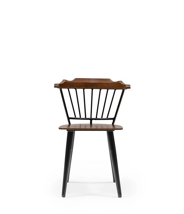 Pub Wooden Dining Chair – Black Spindle Back