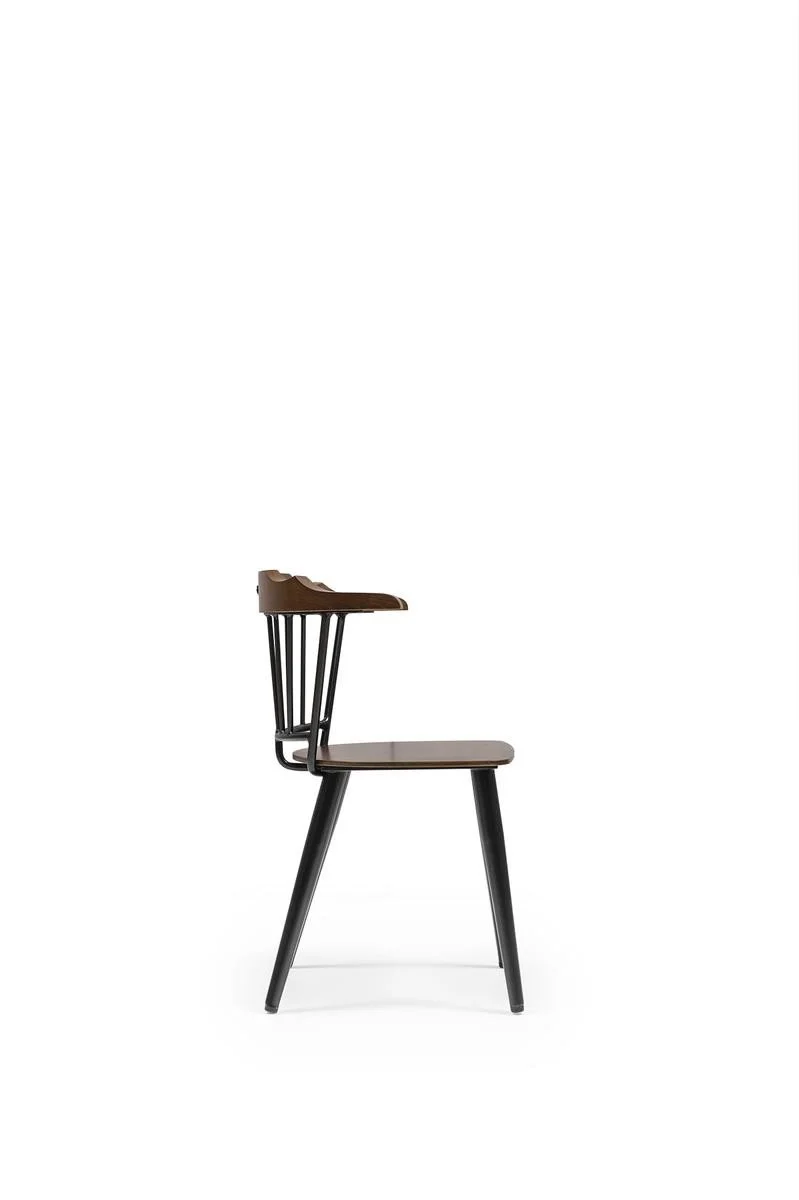 Pub Wooden Dining Chair – Black Spindle Back