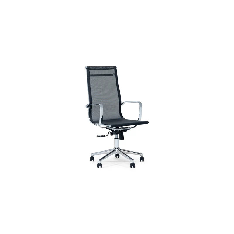 Clever High-Back Mesh Office Chair – Black, Chrome Base