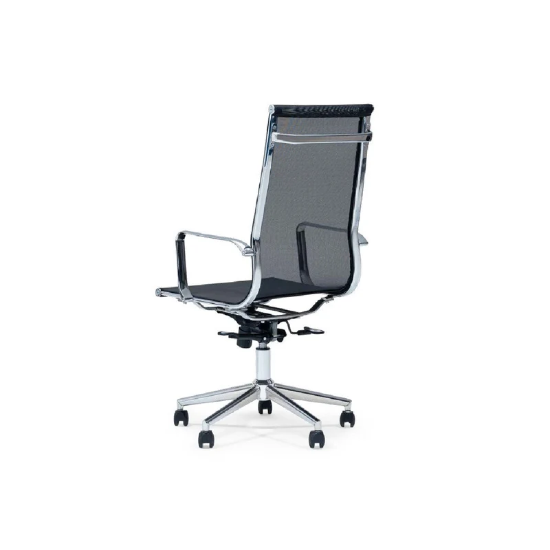 Clever High-Back Mesh Office Chair – Black, Chrome Base