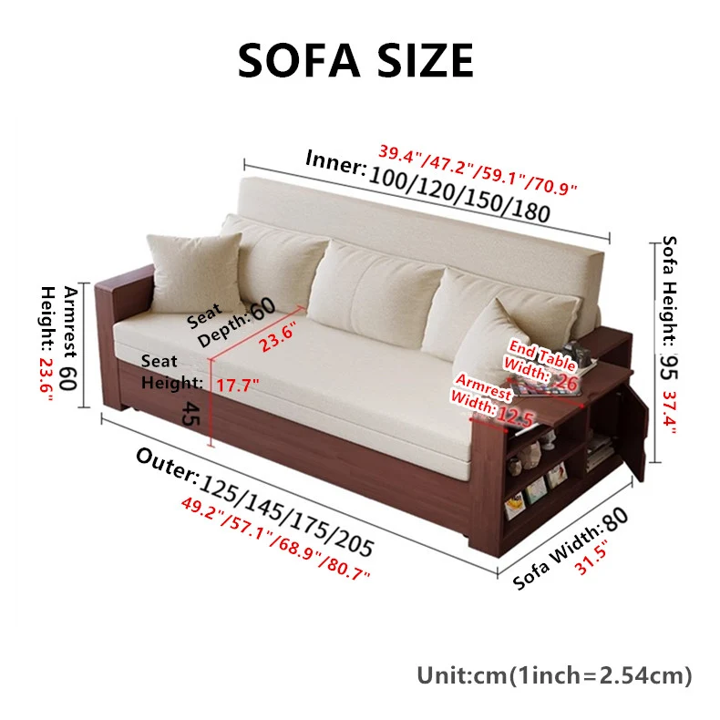 Multifunktions-Schlafsofa mit ferngesteuertem Hub-Couchtisch