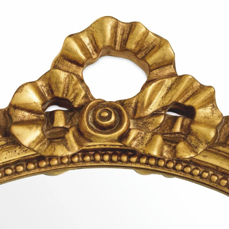 Casa Padrino Luxus Barock Mahagoni Spiegel Antik Gold H. 111 cm - Barockstil Wandspiegel - Barock Möbel