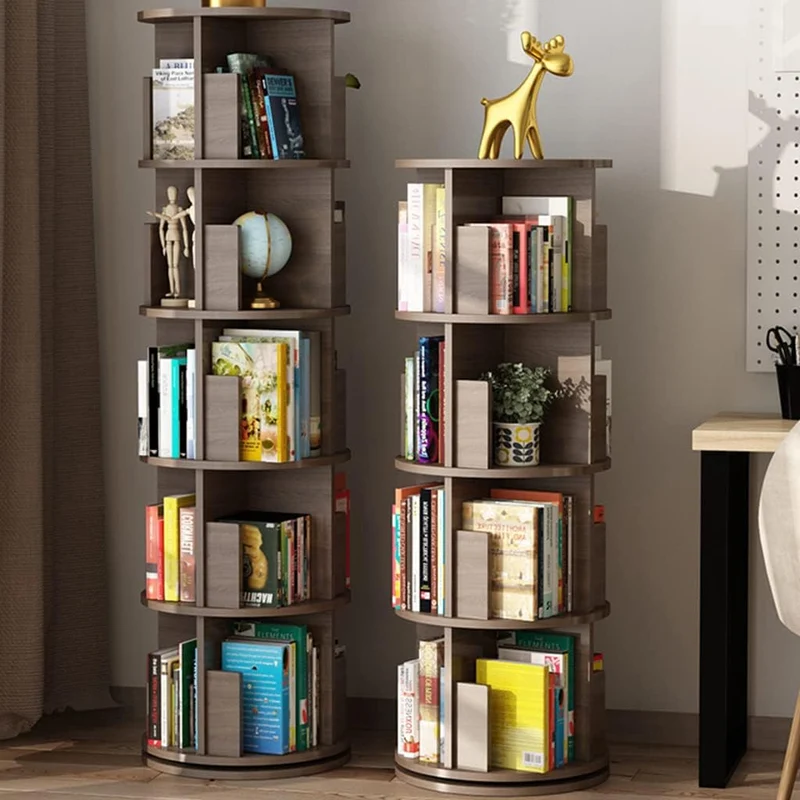 Um 360° drehbares Bücherregal aus Massivholz